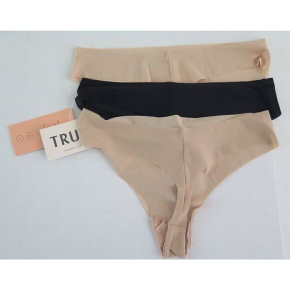 True & Co. 23314 900 Women's Sz L (12-14) Multicolor Thong Panties 3-Pk $40 - Picture 2 of 2